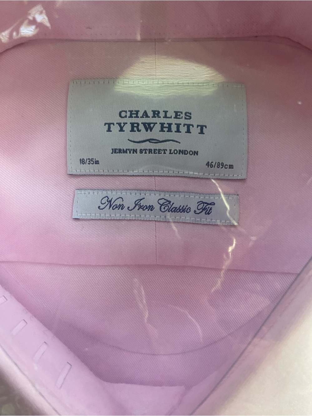 Charles Tyrwhitt Light Pink Mens Dress Shirt - Non-Iron Classic Fit
